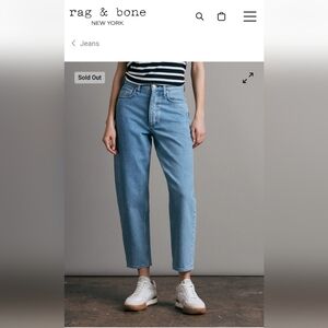 Rag & Bone New York High Rise Straight Leg Women's Jeans Size 25